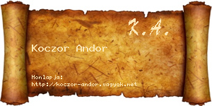 Koczor Andor névjegykártya